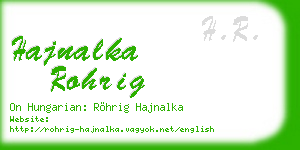 hajnalka rohrig business card